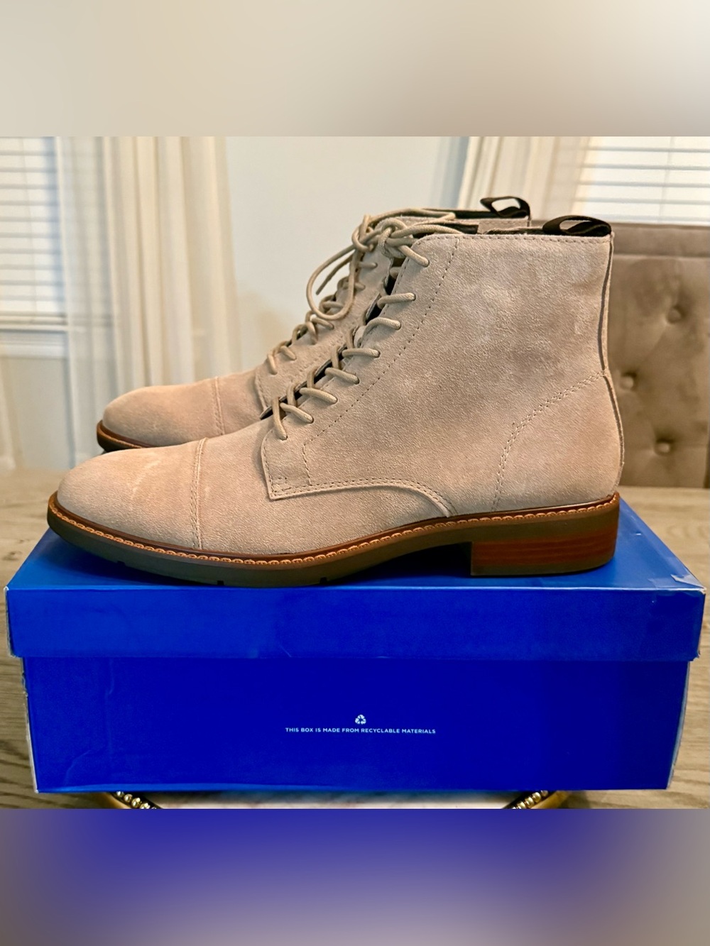 Vince Camuto Men's Ferko Suede Leather Lace-Up Boots in Truffle | SZ. 9.5 NWB